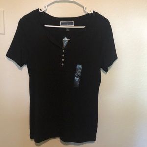 Black short sleeve top
